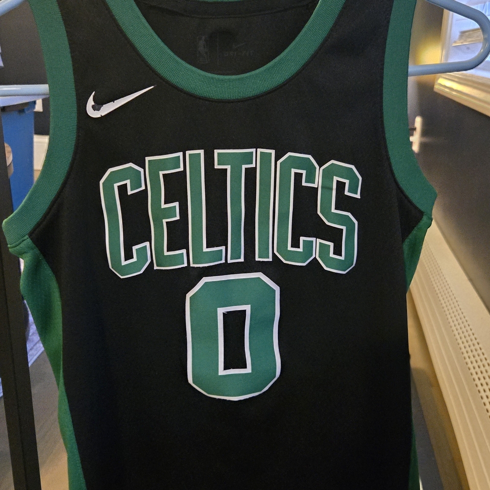 Tatum Nike Black and Green Celtics Jersey